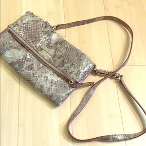 Snake print late spade shoulder purse